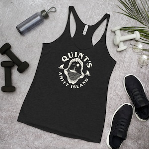 Quint&#39;s Amity Island Jaws Retro Movie Fishing shirt beach vacation Women&#39;s Racerback Tank