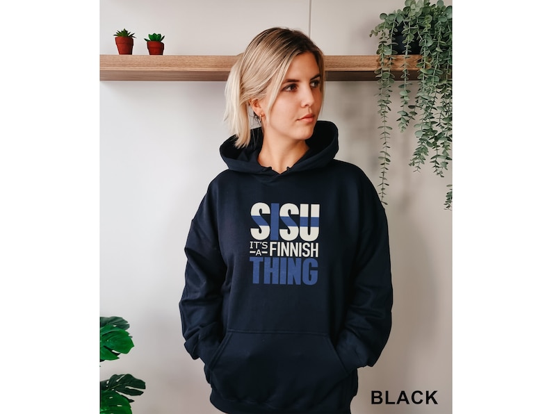 Sisu Suomi Finnish Finland Pride thing Nordic heritage graphic shirt Unisex Hoodie Hooded Sweatshirt image 1