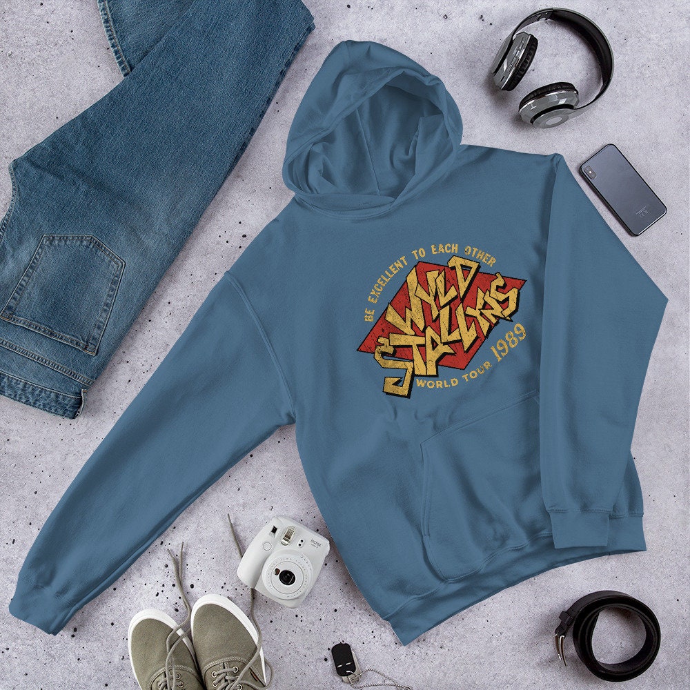 Wyld Stallyns Bill Adventure Retro Vintage Movie Be Excellent Unisex Hoodie Hooded Sweatshirt Etsy UK