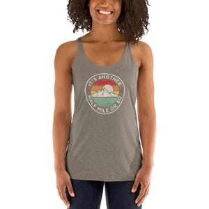 Funny hiking mountain adventure camping retro vintage another mile Next Level 6733 Ladies' Triblend Racerback Tank image 5