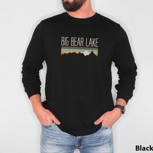 Big Bear Lake California Skiing Snowboarding vintage retro boating Unisex Long Sleeve Tee