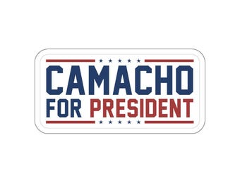 Funny Camacho for President Hard hat Sticker vinyl Indoor Outdoor laptop water bottle car Waterproof Die-Cut Sticker