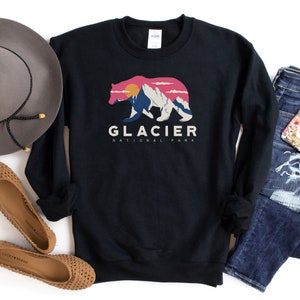 Glacier National Park Montana Camping, Unisex Crewneck Sweatshirt