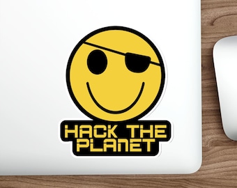 Hack the planet sticker vinyl Indoor Outdoor laptop water bottle car Waterproof Die-Cut Sticker