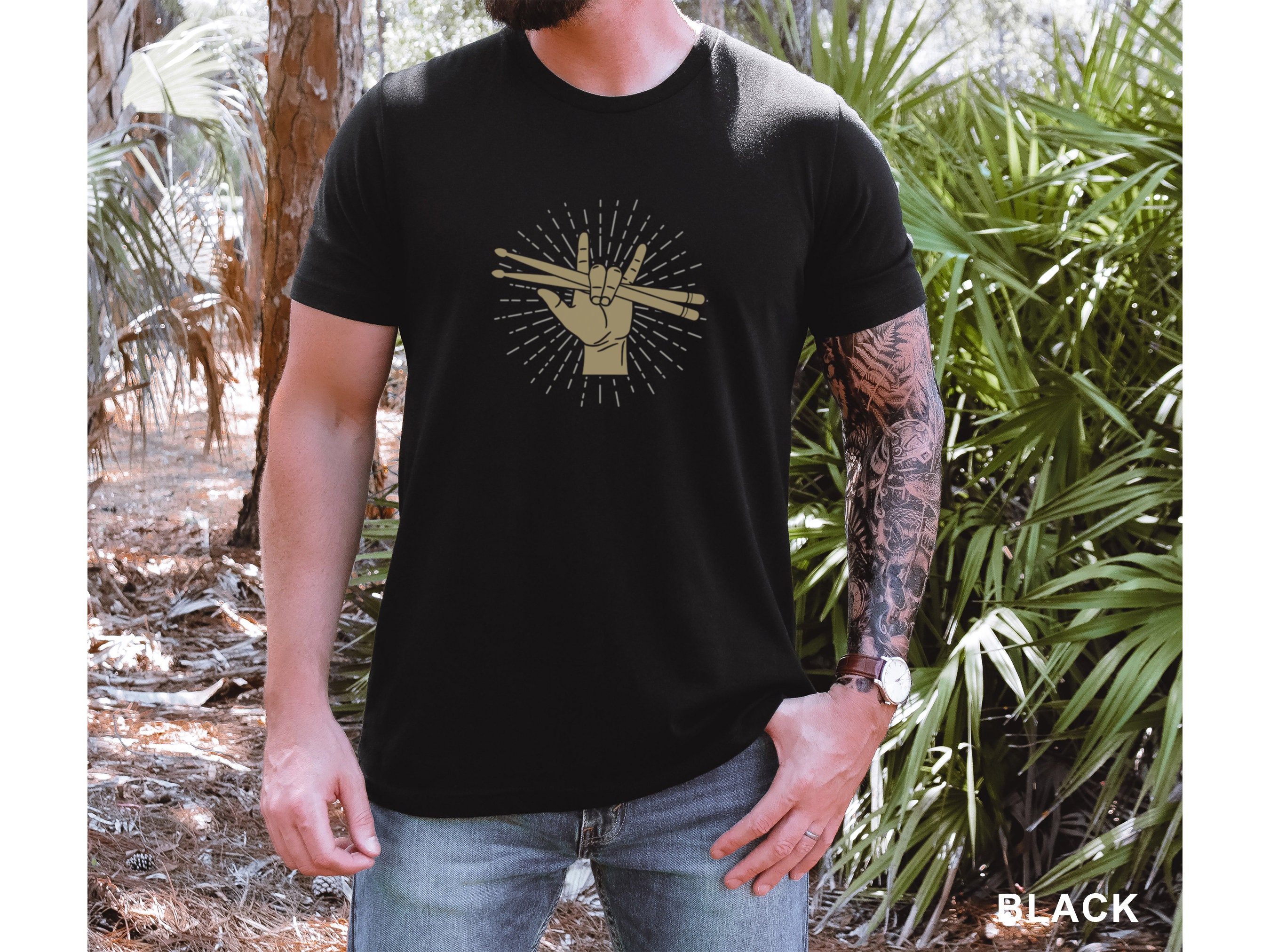 Maglietta Batterista - T-Shirt Con Stampa Percussionista Per Musicisti E Appassionati Di Musica - Foto 8