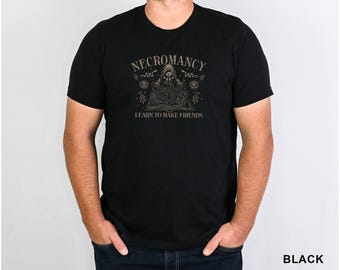 Camiseta de manga curta Necromancy DND, jogo de tabuleiro engraçado, Dungeon RPG, Aprenda a fazer amigos, unissex