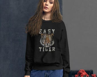 Easy Tiger women&#39;s chic trendy distressed Unisex Crewneck Sweatshirt