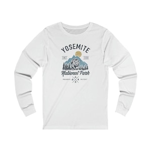 Yosemite California Retro Vintage National Park, uniseks jersey T-shirt met lange mouwen