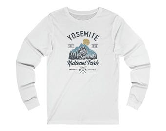 Yosemite California Retro Vintage National Park Unisex Jersey Long Sleeve Tee