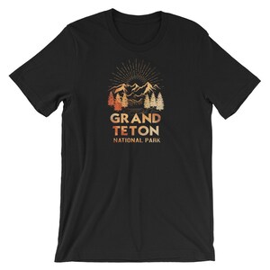 Vintage Grand Teton Nationalpark Unisex Jersey Kurzarm T-Shirt