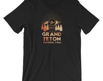 Maglietta unisex a maniche corte Vintage Grand Teton National Park