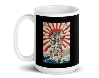 Japanese Anime Gift Mug Robot warrior Dishwasher safe ceramic Large Coffee Mug