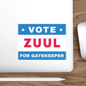 Los divertidos Cazafantasmas votan a Zuul como portero, película retro, vinilo para interior y exterior, portátil, botella de agua, coche, pegatina troquelada impermeable