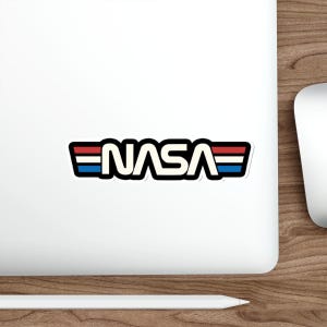 Pegatina de la NASA, regalo espacial, astronauta, ciencia ficción, pegatinas de viaje espacial, vinilo para interior y exterior, portátil, botella de agua, coche, pegatinas troqueladas impermeables.
