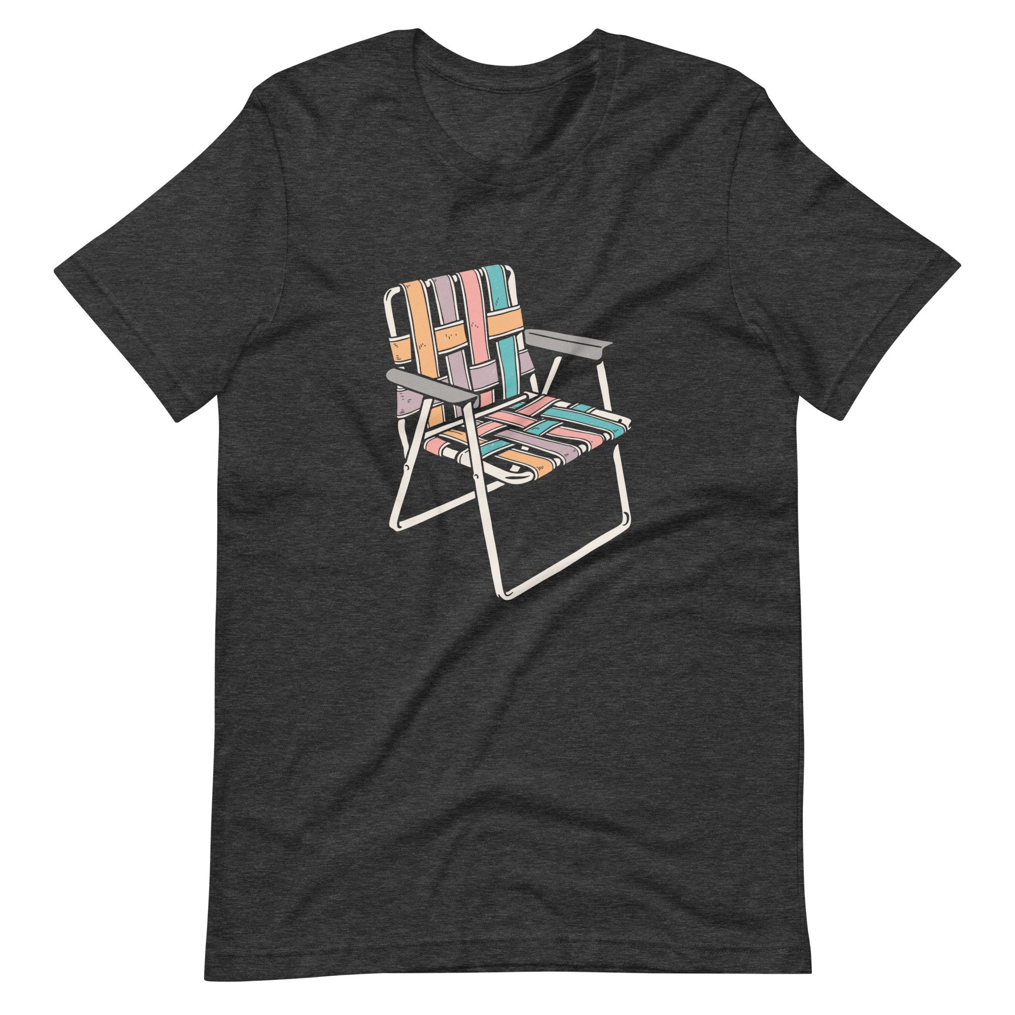 Camping Weekend Trendy Colorful Lawn Chair, Unisex Jersey Short