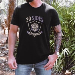 RPG Game DND Dungeons Role Playing d20 20 sides to every story Unisex Jersey Short Sleeve Tee T-Shirt