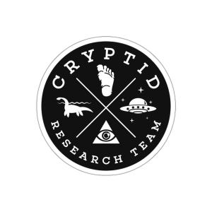 Funny Cryptid Bigfoot Aliens Loch Ness Monster sticker Cryptozoology weird Indoor Outdoor laptop water bottle car Die-Cut Sticker