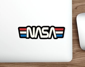NASA Sticker, Space Gift, Astronaut, Sci FI, Space Travel Sticker vinyl Indoor Outdoor laptop water bottle car Waterproof Die-Cut Sticker