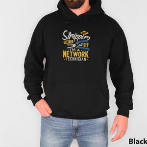 Funny Network Technician Engineer cable repair gift for him Strippers take it all off Unisex Heavy Blend Hooded Sweatshirt