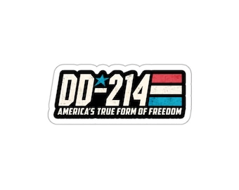 Military Veteran DD-214 Sticker  Indoor Outdoor laptop water bottle car Die-Cut Sticker