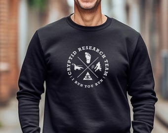 Funny Cryptid Shirt, Bigfoot shirt, Loch Ness Monster, Cryptozoology research team Unisex Crewneck Sweatshirt