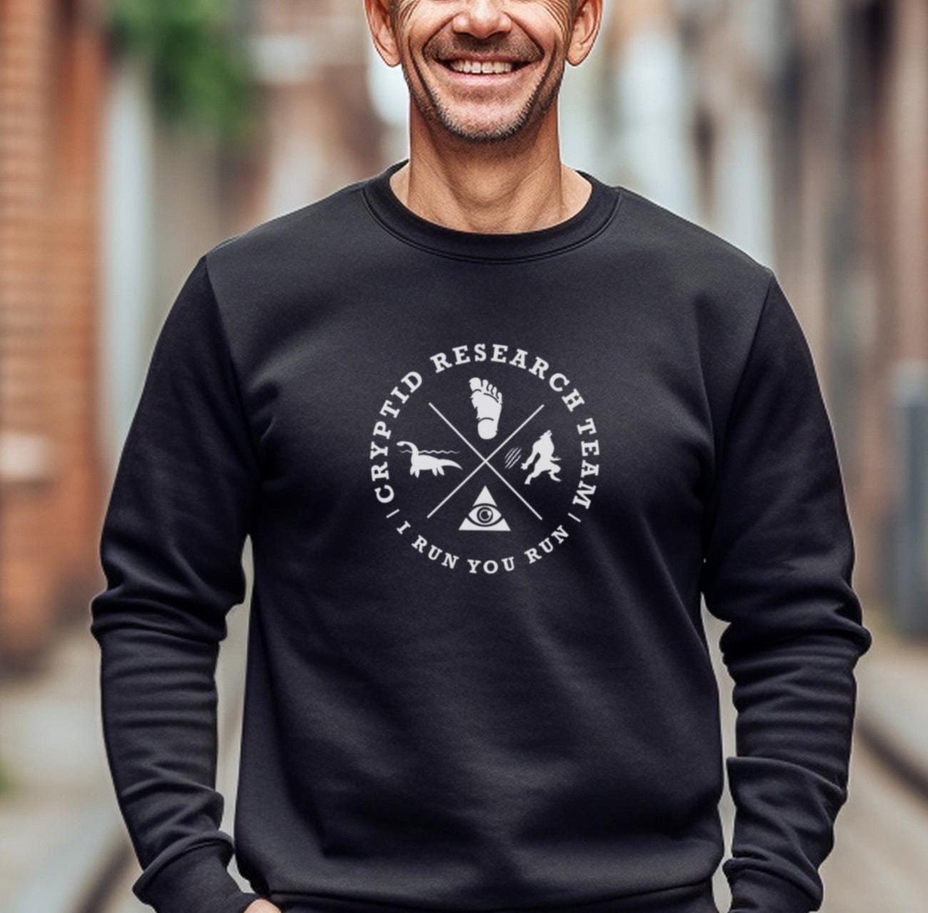 Funny Cryptid Shirt, Bigfoot shirt, Loch Ness Monster, Cryptozoology research team Unisex Crewneck Sweatshirt