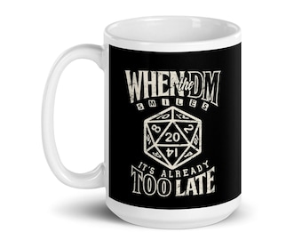 Wenn der DM lächelt DND Dungeon Master Geschenk für Papa RPG Gamer Tabletop Spiele Dragon Large Dishwasher sicher Keramik Kaffeebecher