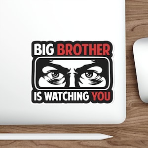 Big Brother 1984, George Orwell, Retro, Teoria da conspiração Adesivo vinil Interior Exterior laptop garrafa de água carro Adesivo Recortado À Prova D'Água
