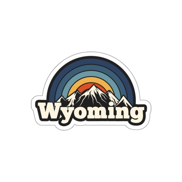 Wyoming Camping Snow skiing snowboarding Mountain Indoor Outdoor laptop water bottle car Die-Cut Stickers