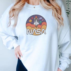 Nasa Space shuttle retro vintage liftoff Unisex Crewneck Sweatshirt