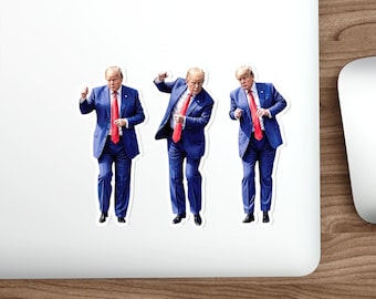 Trump Dance, Funny Sticker, Donald Trump Dance Meme, Funny Political vinyl Indoor Outdoor laptop water bottle car Waterproof Die-Cut Sticker