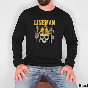 Camiseta unisex de manga larga para electricistas, contratistas y linieros. Regalo para papá, hermano y tío. Idea de regalo de Navidad.