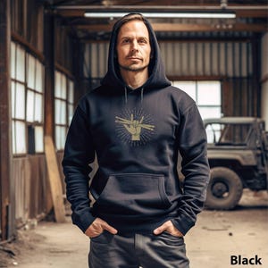 Drummer Musician Drum Sticks Drum Player Rock and Roll Unisex Hoodie Hooded Sweatshirt image 1