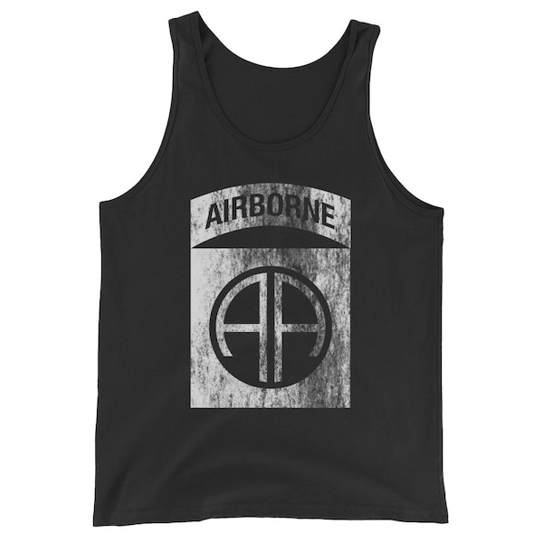 Army Military Veteran 82nd airborne distressed Unisex  Tank TopTank TopFathers Day Gift for Dad