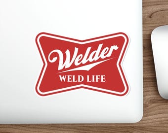 Svetsare Highlife-klistermärke, byggnadsarbetare, rörmokare, present, vinylklistermärke inomhus utomhus laptop vattenflaska bil vattentät stansad klistermärke