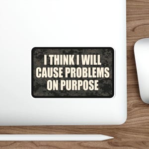 Funny I will cause problems on purpose work sticker Sticker vinyl Indoor Outdoor laptop water bottle car Waterproof Die-Cut Sticker