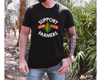 Support your local farmers Eat local Short-Sleeve Unisex T-Shirt farmers market shirt farming