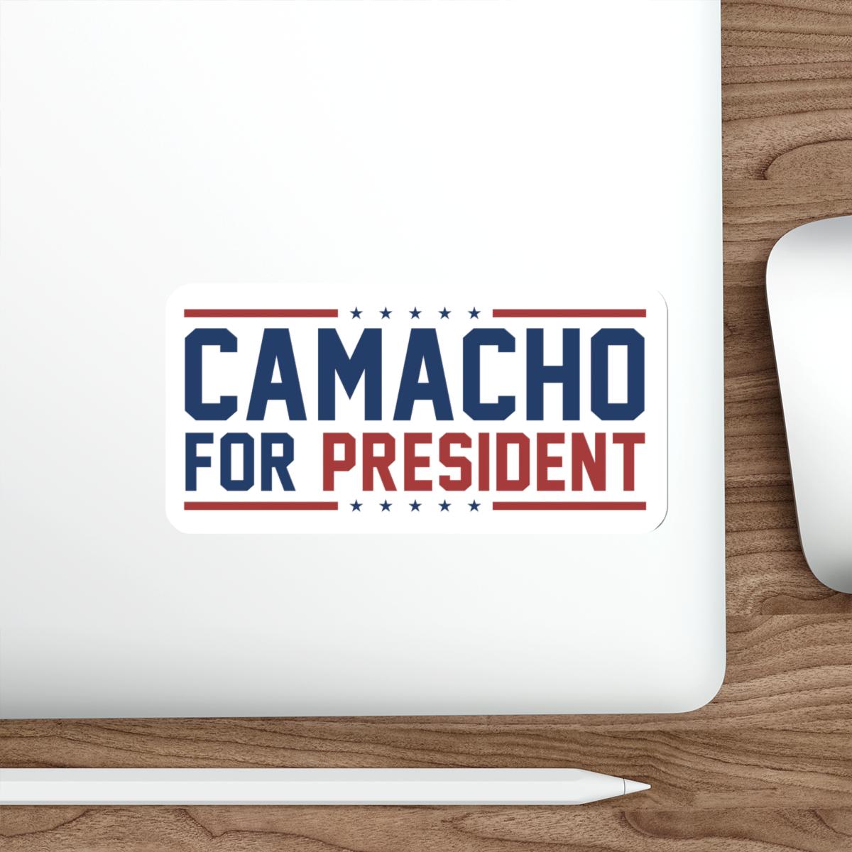 Funny Camacho for President vinyl Indoor Outdoor laptop water bottle car Waterproof Die-Cut Sticker