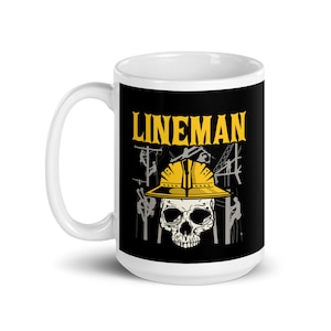 Lineman gift birthday fathers day Electrician Utility worker Dishwasher safe ceramic Large Coffee Mug