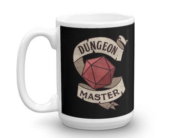 Dungeon Master DND D20 RPG-speler tafelblad gamer Mok