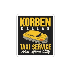 Korben Dallas Taxi Fifth Element Retro Movie Sci-Fi gift Sticker Die-Cut Stickers Indoor Outdoor laptop water bottle car Die-Cut Sticker