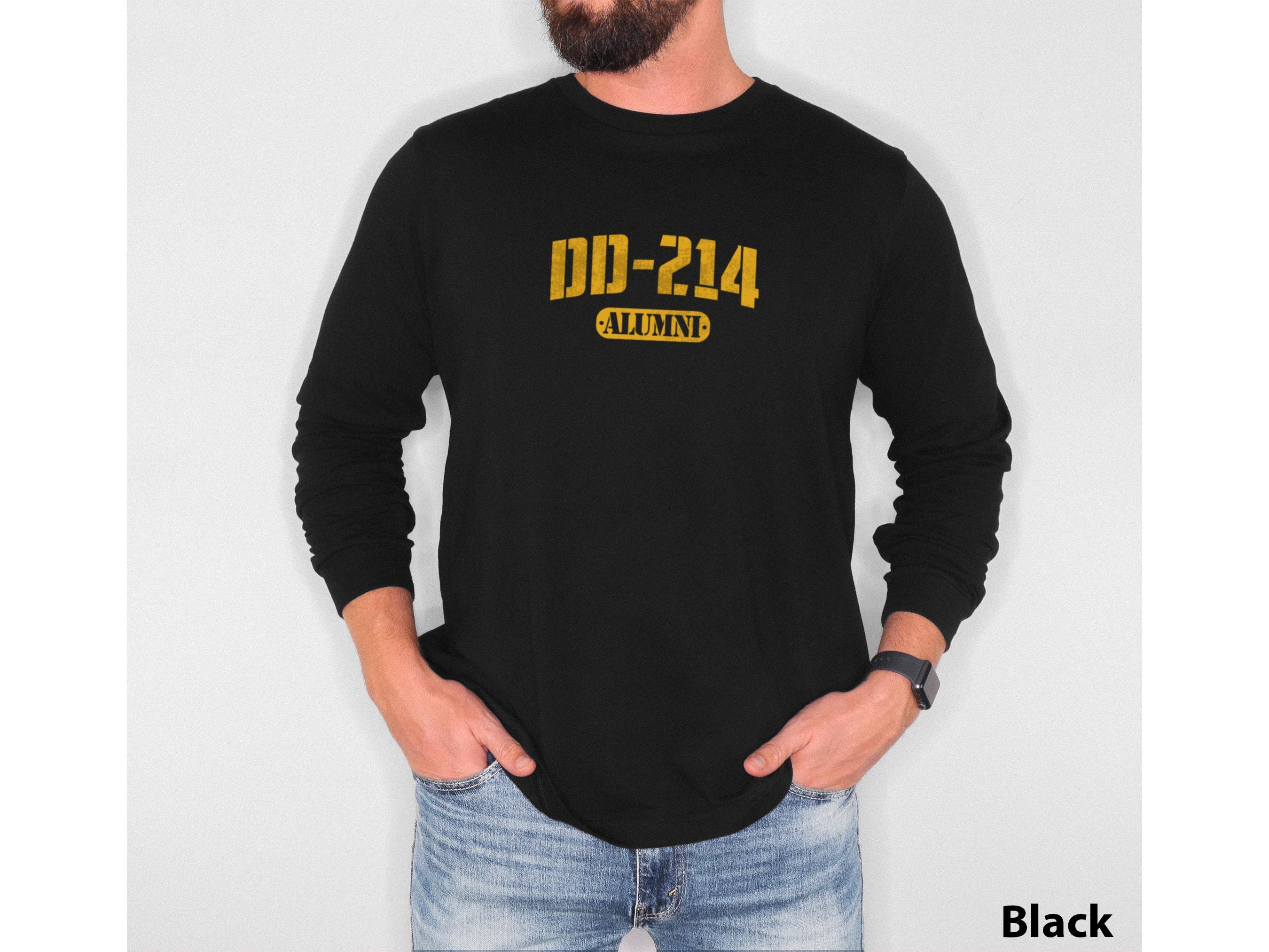 Camiseta de manga larga para exalumnos de las fuerzas armadas, con el número DD-214 de veteranos militares del ejército
