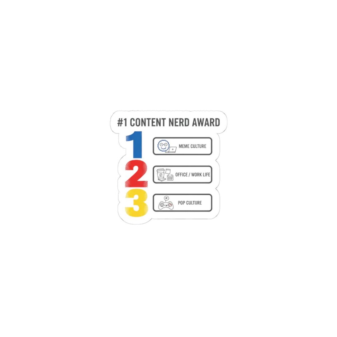 Content Nerd Ranking Sticker | Kiss-cut, Top-list Humor, Infographic ...