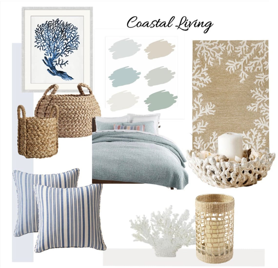2D Mood board Coastal Style Online Interior Design/Beachy Etsy