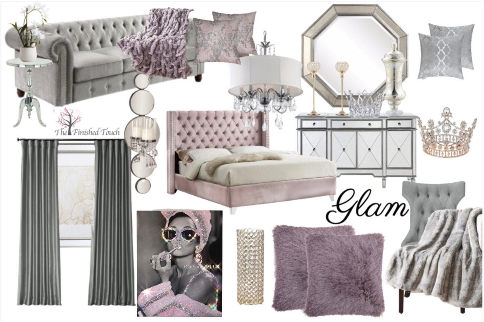 2D Moodboard Hollywood Regency Glam Bedroom/Online Interior | Etsy