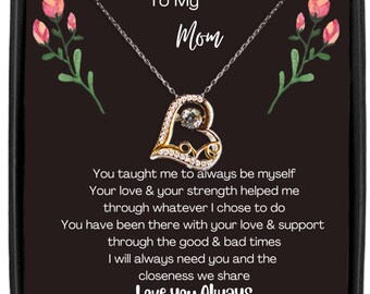 Necklace from daughter to mom, son to mom necklace, love dancing necklace, gift from son, mom necklace, mom Christmas, mom birthday,