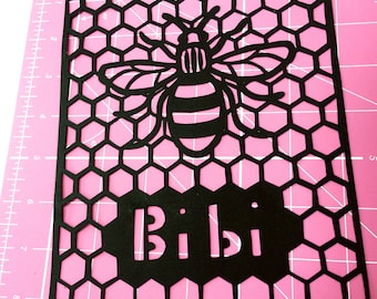 Hand cut personalised paper cut Manchester Bee