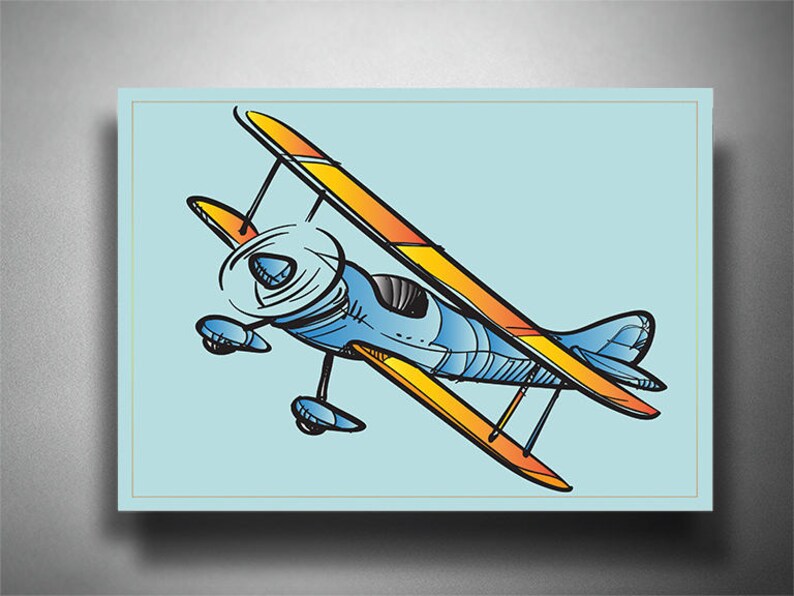 Colorful Vintage Airplane Wall Art Set of 3 Instant Download Etsy