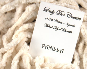 VANILLA ~ CHENILLE TRIM by Lady Dot Creates • 3 Yards • Hand-Dyed Chenille  • 100% Cotton • Finishing • Craft Project Trim