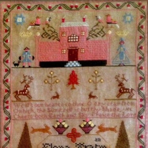 MERRY WIND FARM &quot;Elena Tratman 1824&quot; • Counted Cross Stitch Pattern • English Reproduction Sampler • Chart, Pattern Only